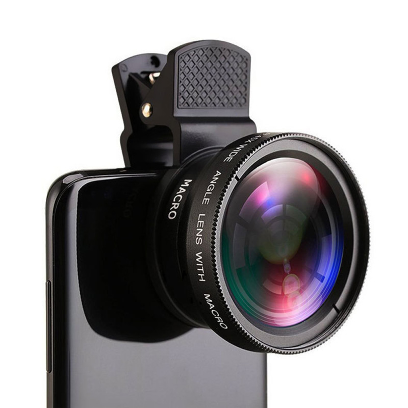 Макролинза 37mm - 0.45x 49uv Super Wide-Angle + Macro HD Lens For iPhone Android