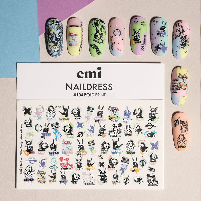 Naildress Slider Design Сумасшедший принт E.Mi - 104