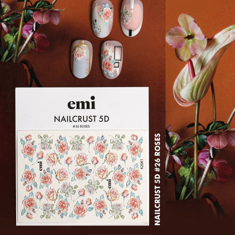Слайдер для ногтей 5D NailCrust Roses E.Mi - 26
