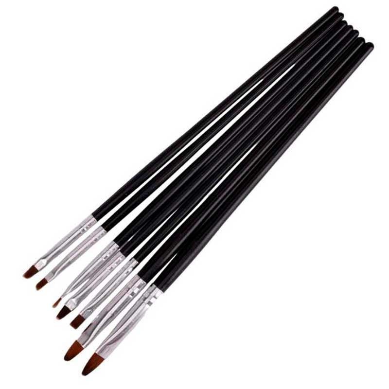 NAIL BRUSHES, Black 7 pcs