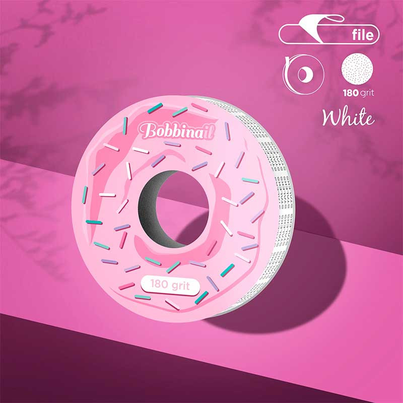 Disposable white abrasive tape EXPERT Bobbinail Staleks Pro Expert, 180 grit / 7 m