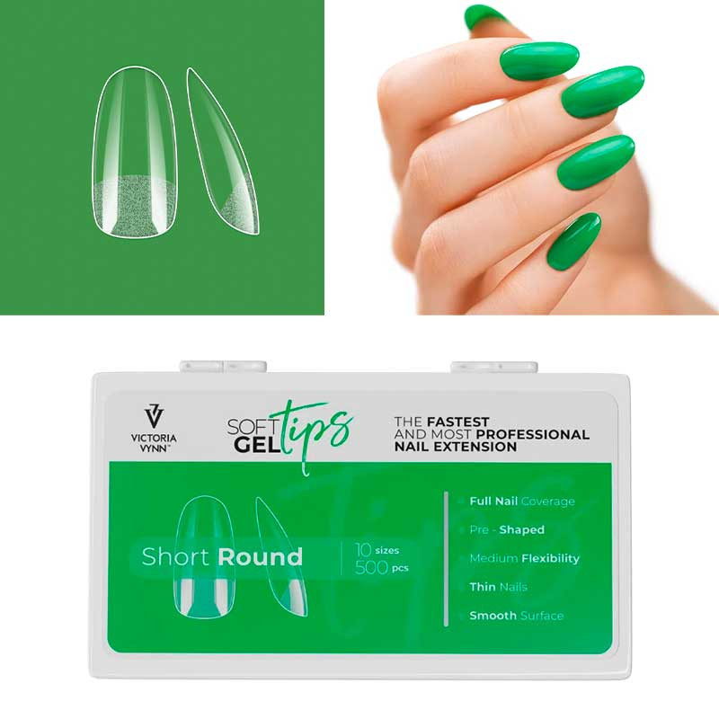 Soft Gel Tips Victoria Vynn - Short Round - 500 pcs