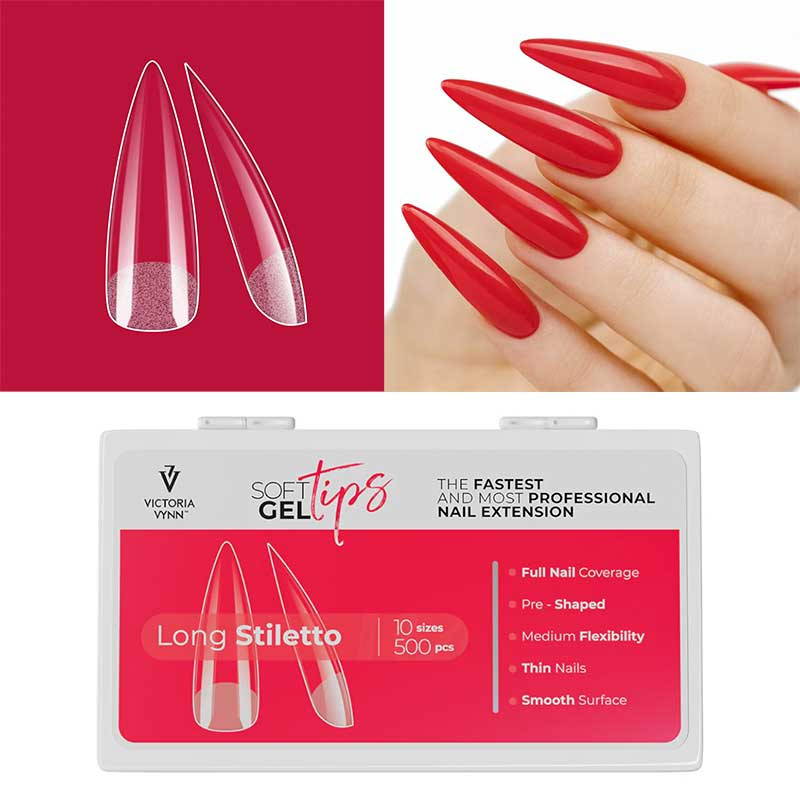 Soft Gel Tips Victoria Vynn - Long Stiletto - 500 pcs