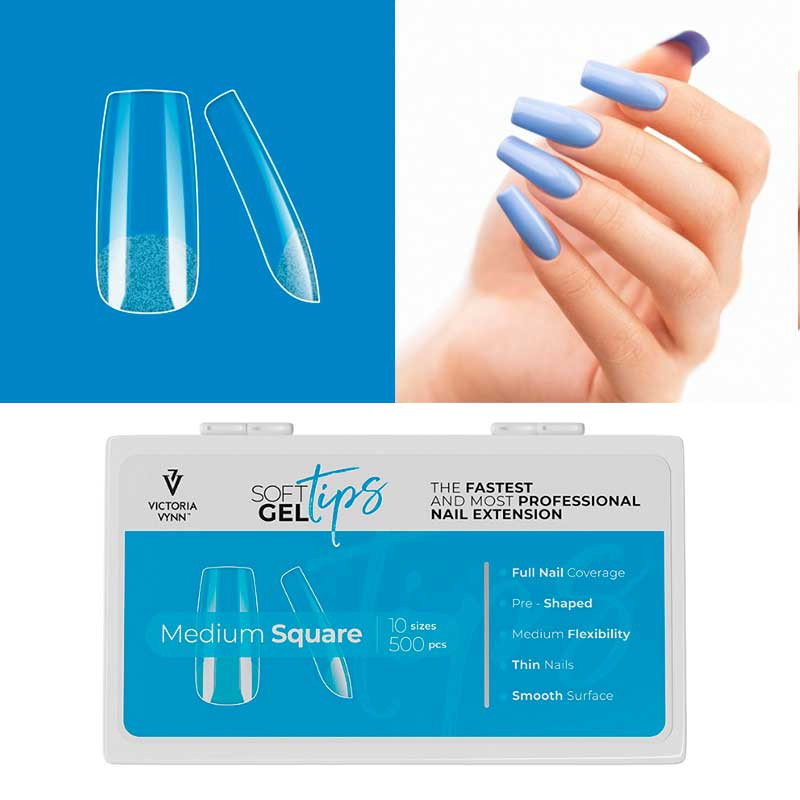 Soft Gel Tips Victoria Vynn - Medium Square - 500 pcs