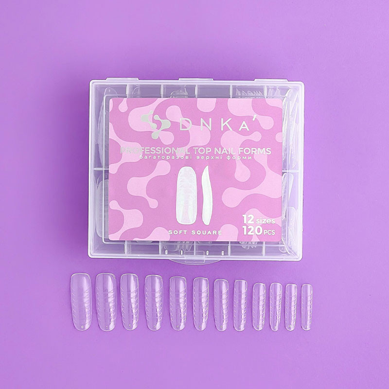 Pealmised tipid-vormid - DNKa Top Nail Forms Soft Square - 120 tk