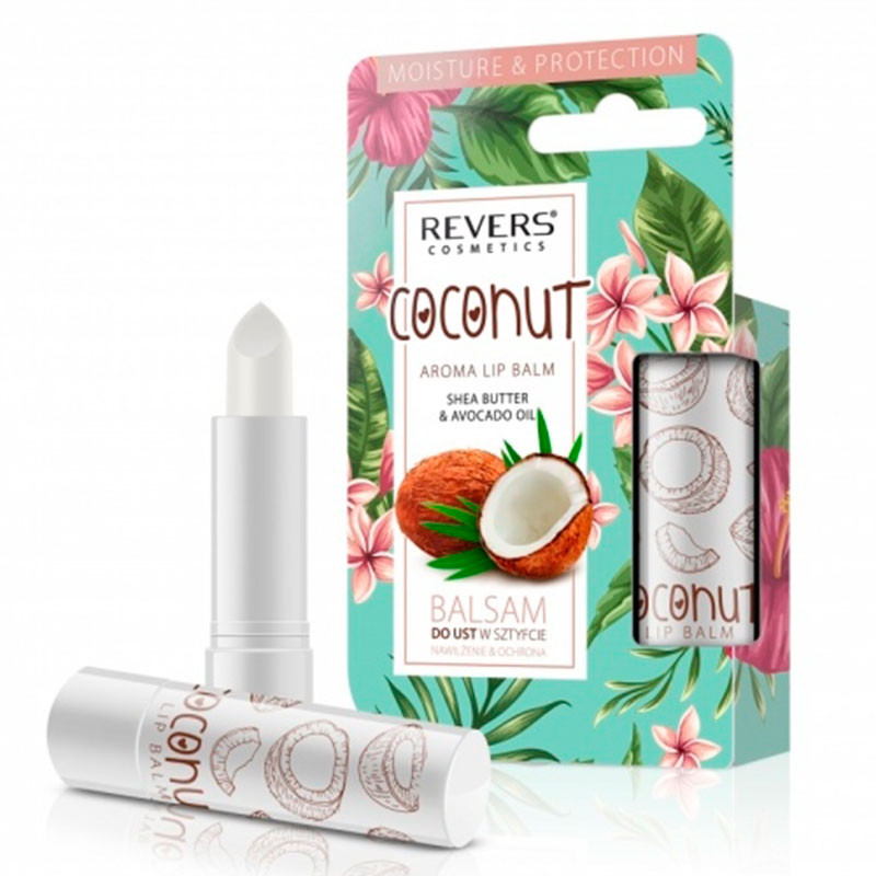 Бальзам для губ с маслами ши и авокадо (с ароматом кокоса) - REVERS COSMETICS - 4 г