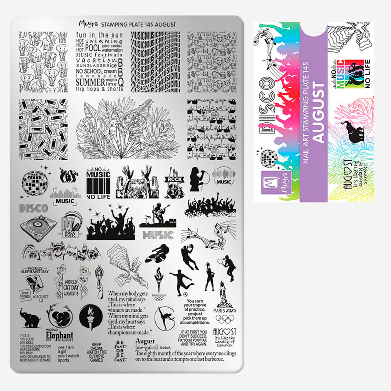 Stamping plate Moyra - August - 145