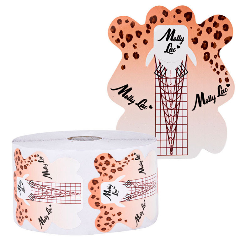 MollyLac Leopard Nail Extension Forms, 500 pcs