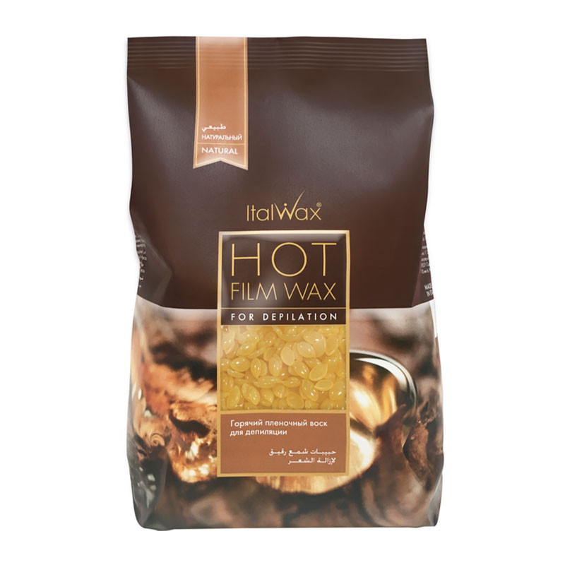 ItalWax Natural Film Wax Low-Temperature Hard Wax Beads for Stripless Hair Removal, 500 g