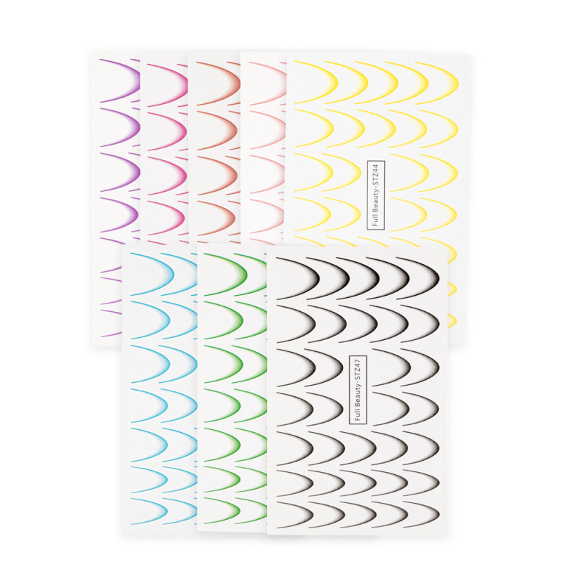 Gradient Water Nail Stickers/French/Ombré/Smile Line, set of 8 colours, STZ40-STZ47
