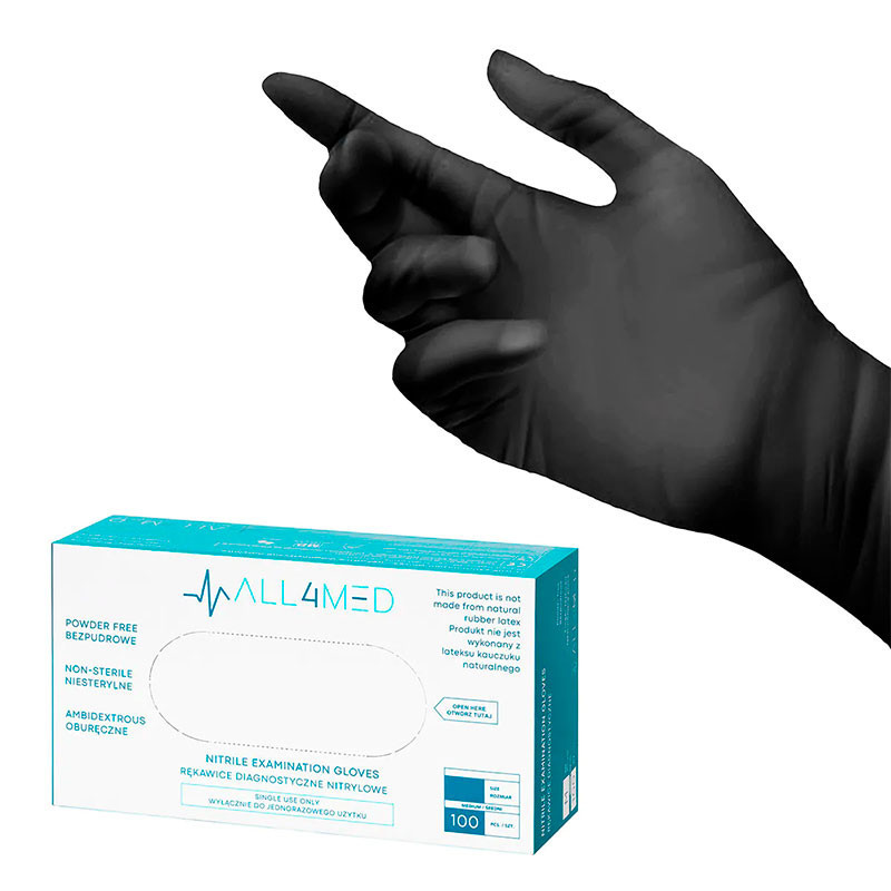 Nitrile gloves All4med black L - 100 tk