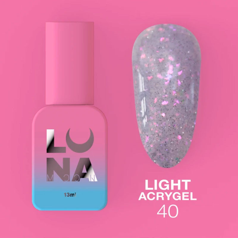 Nestemäinen akryyligeeli Lunamoon Light Acrygel Nr 40 - 13 ml
