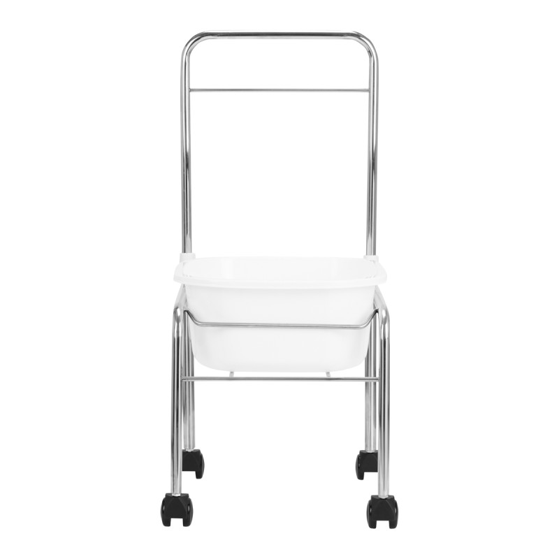 Pedicure tray on wheels, chrome