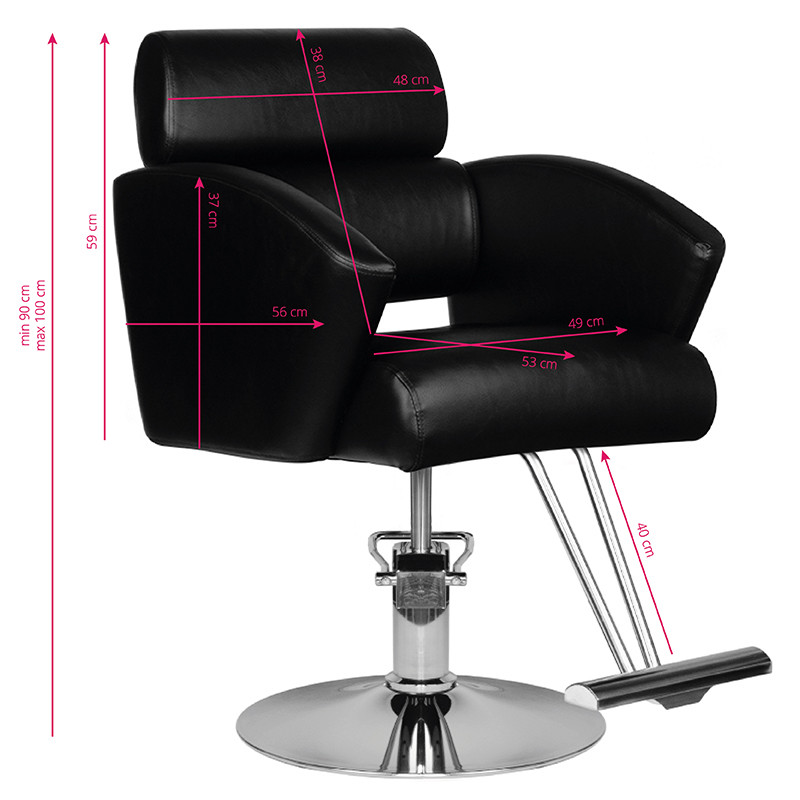 Hair system hs02 barber chair black