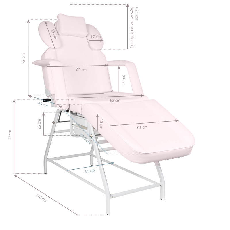 Ivette eyelash treatment chair pink