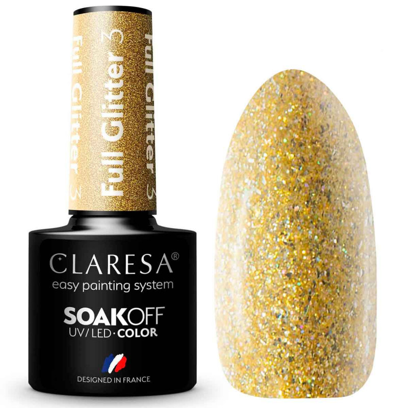Цветной гель-лак - Claresa - FULL Glitter № 3, 5 ml