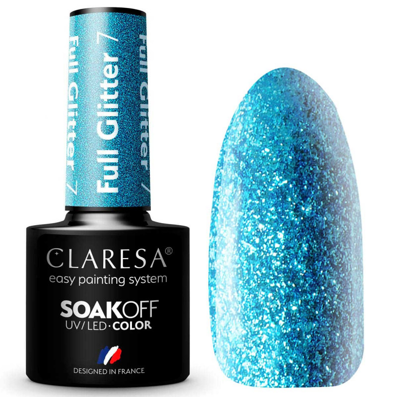Geellakk - Claresa - FULL Glitter № 7, 5 ml