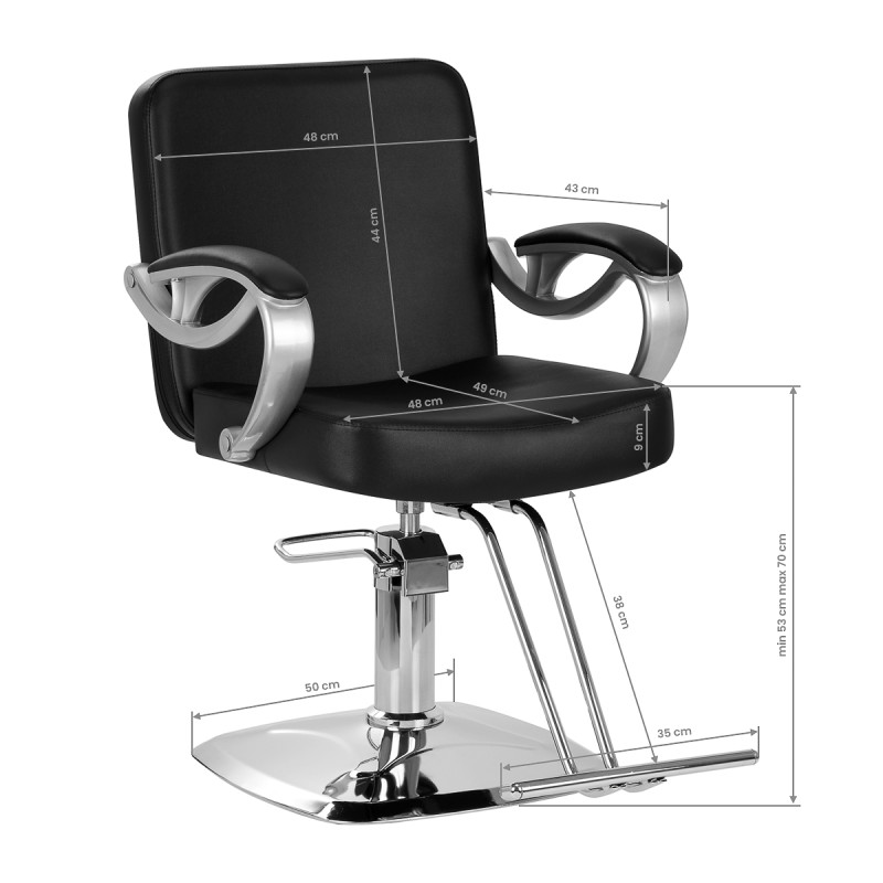 Hair System ZA31 hairdressing chair black
