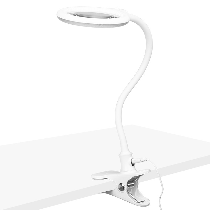Elegant 2014-2r 30 led magnifier lamp smd 5d with a stand and a clip on the desk