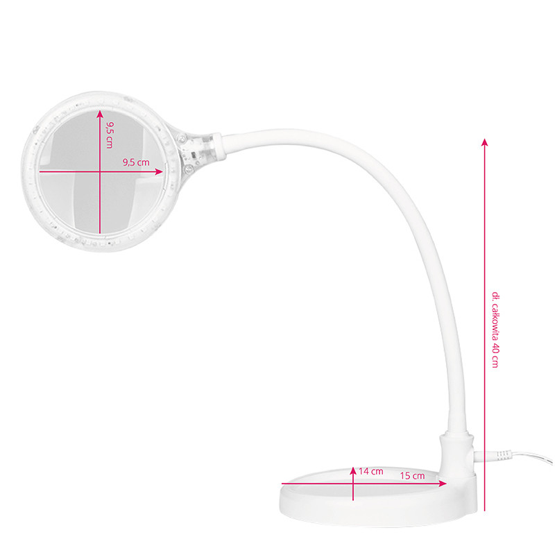Elegant 2014-2r 30 led magnifier lamp smd 5d with a stand and a clip on the desk