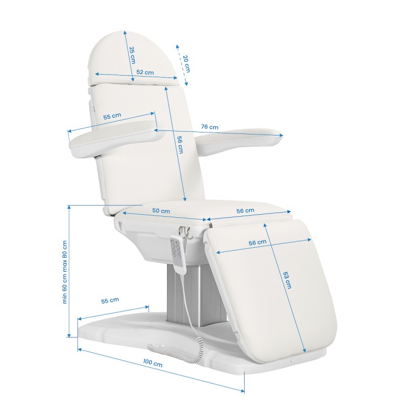 Electric cosmetic chair SILLON Eclipse 4 actuators white