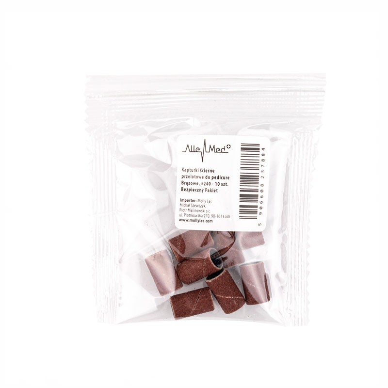 Abrasive cap 6 mm AlleMed, 240 grit, brown – 10 pcs