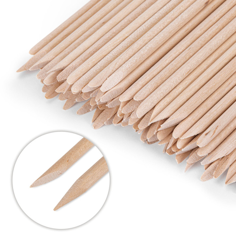 Double Ended Orange Wood Stick - 11,4 cm, 100 pcs