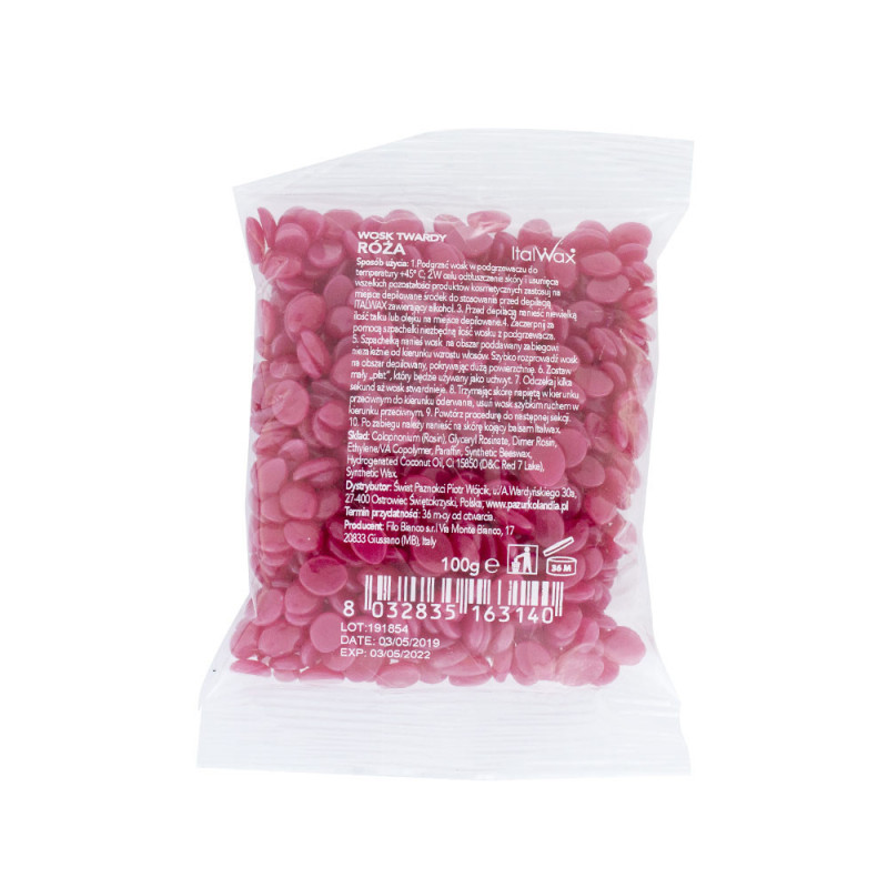 ItalWax Rose Film Wax 100 g – madala temperatuuriga kõvaküünlavaha graanulid depilatsiooniks