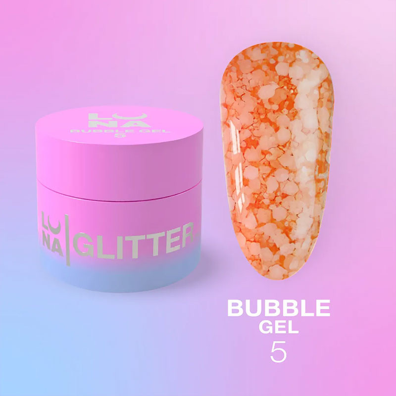 Glitter for nails LUNAMOON - Bubble Gel Nr 5 - 5ml