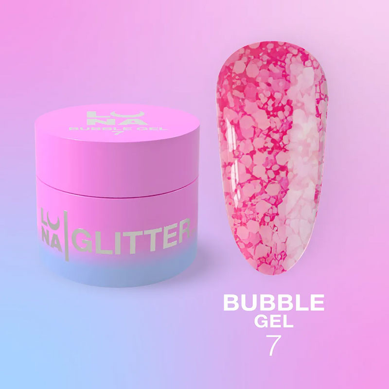Glitter for nails LUNAMOON - Bubble Gel Nr 7 - 5ml