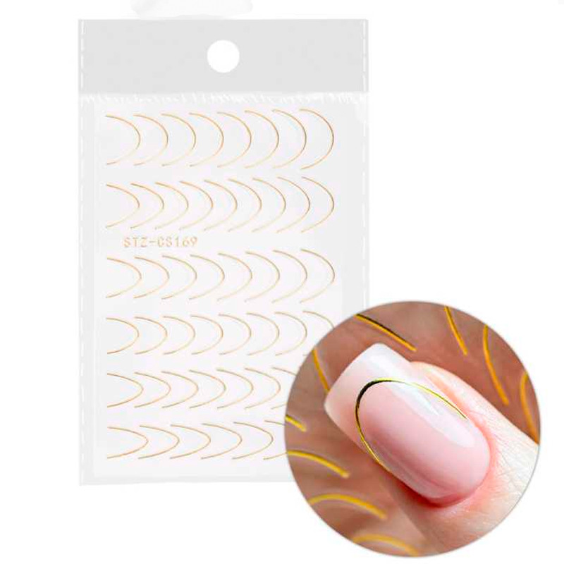 Self-Adhesive French Tip Stickers – STZ-CS169 – Gold – 48 pcs