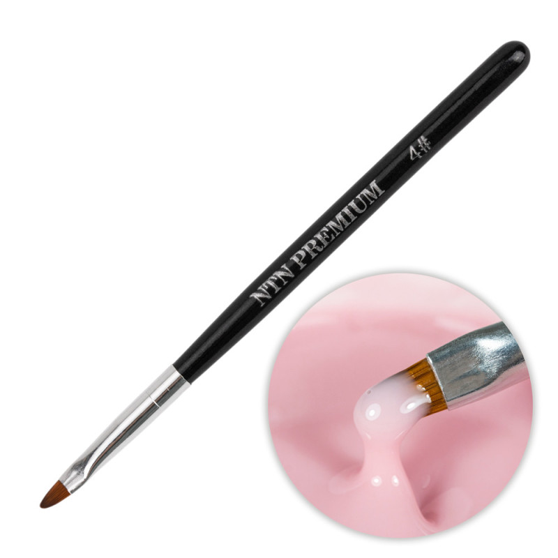Gel Brush – Black Iridescent, Oval – NTN Premium, Size 4