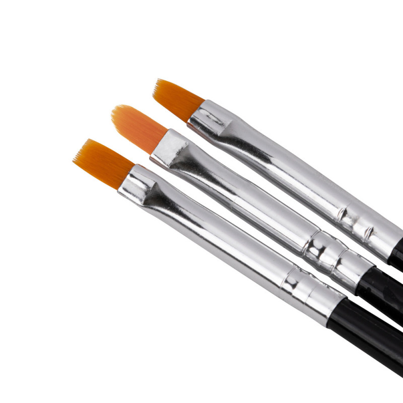 Gel Nail Brushes, Black – Set of 3 pcs