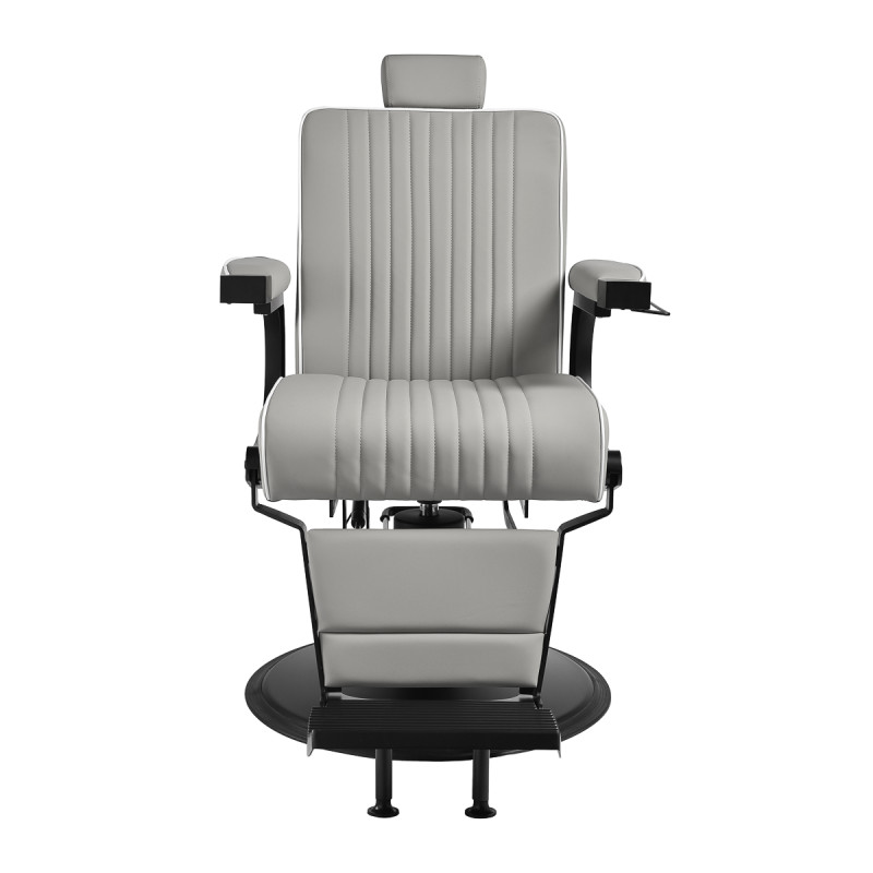 Gabbiano Levi barber chair with black frame gray without stitching at the back
