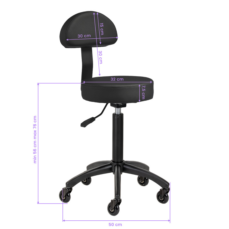 Gabbiano hairdressing stool D026 black
