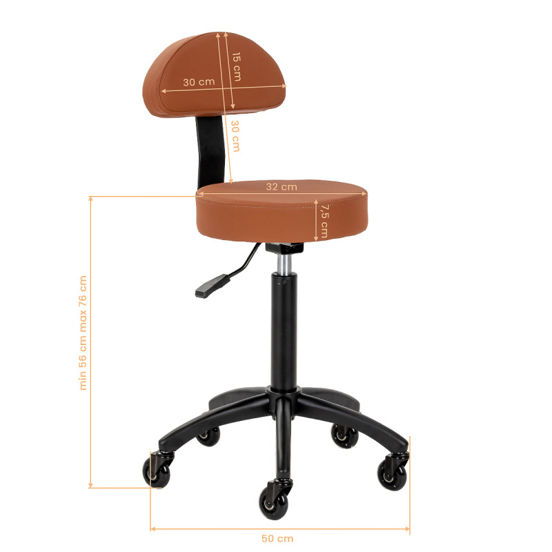 Gabbiano hairdressing stool D026 brown