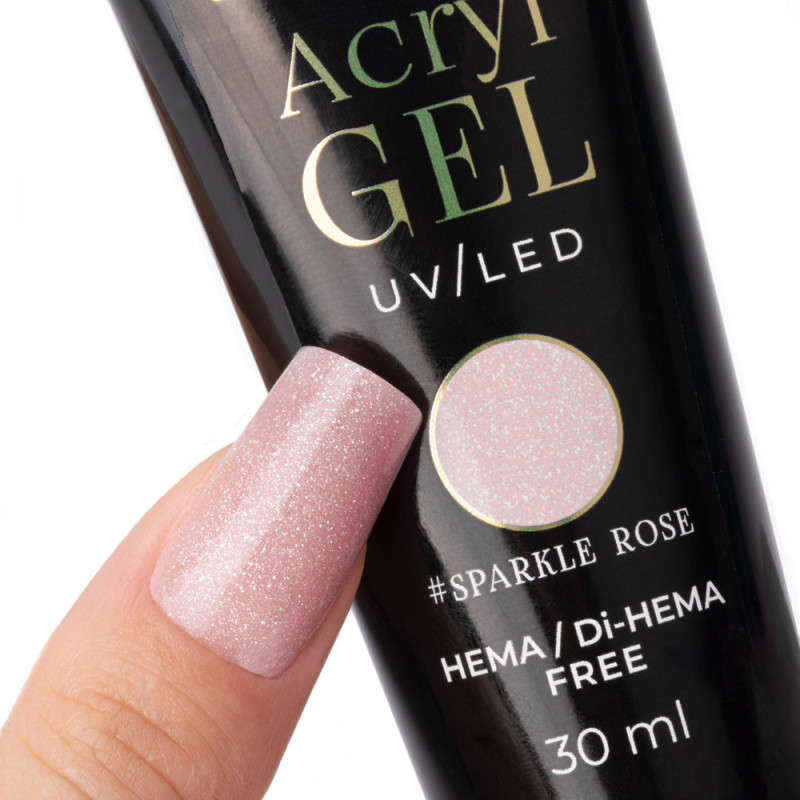 Акригель – Molly Nails HEMA/Di-HEMA Free - Sparkle Rose – 30 ml