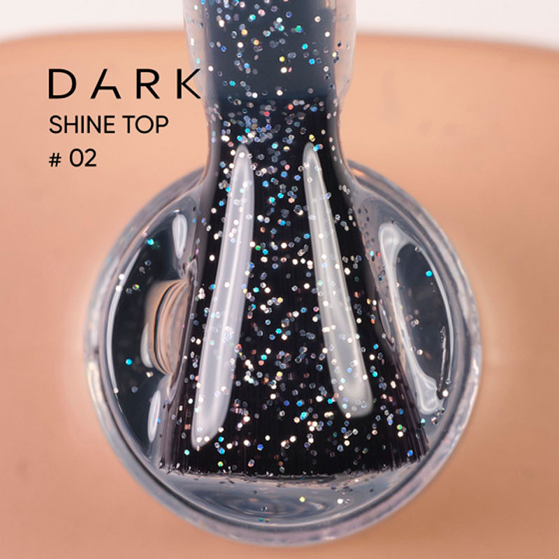 Päällyslakka glitterillä ja UV-suodattimella Dark – Shine 02, 10 ml