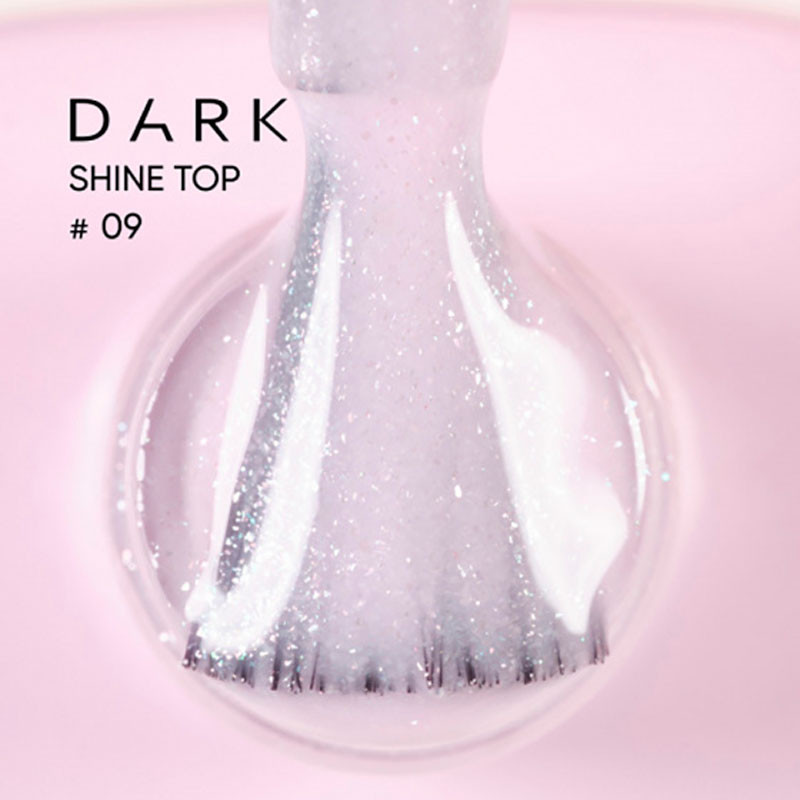 Päällyslakka glitterillä ja UV-suodattimella Dark – Shine 09, 10 ml