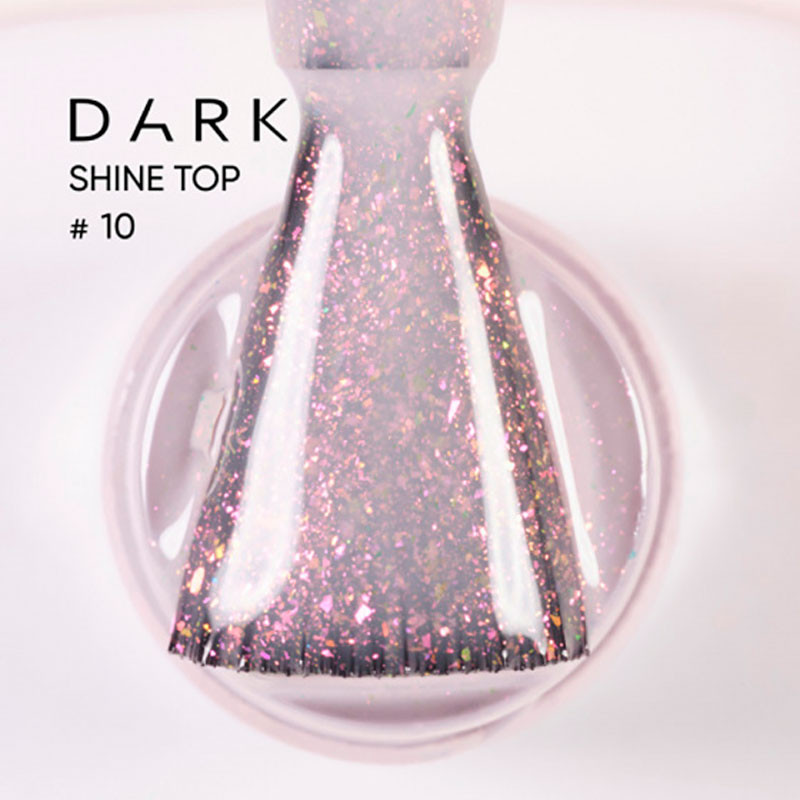 Top Coat with Glitter and UV Filter Dark – Shine 10, 10 ml