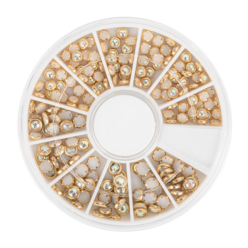 Nail decorations carousel with pearls, Molly Nails gold - 150 pcs