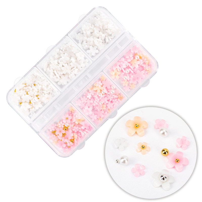Набор декора для ногтей, цветочки микс цветов Molly Nails – 180 шт