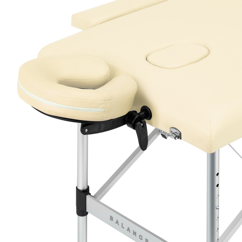 BALANCE aluminium folding massage table 2 segment cream