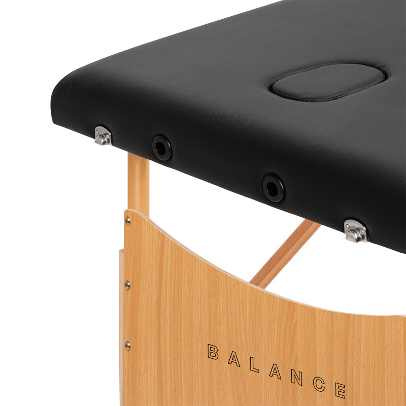 BALANCE wooden folding massage table 3 segment black