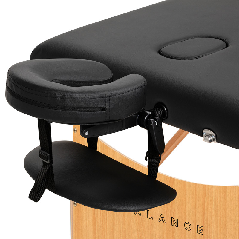 BALANCE wooden folding massage table 2 segment 190x70 black