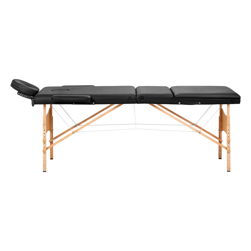 BALANCE wooden folding massage table 3 segment 190x70 black