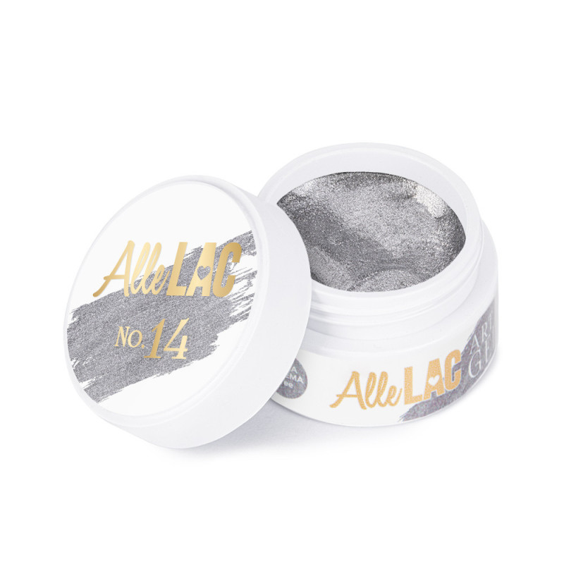 Гель-краска Art Gel AlleLac HEMA/Di-HEMA Free, Silver Nr 14 – 5 г