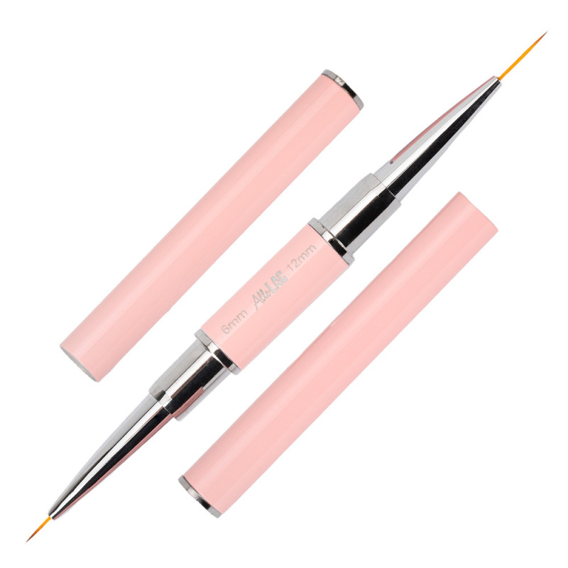 Double-Sided Nail Art Brush – AlleLac – 6 mm and 12 mm, Pink