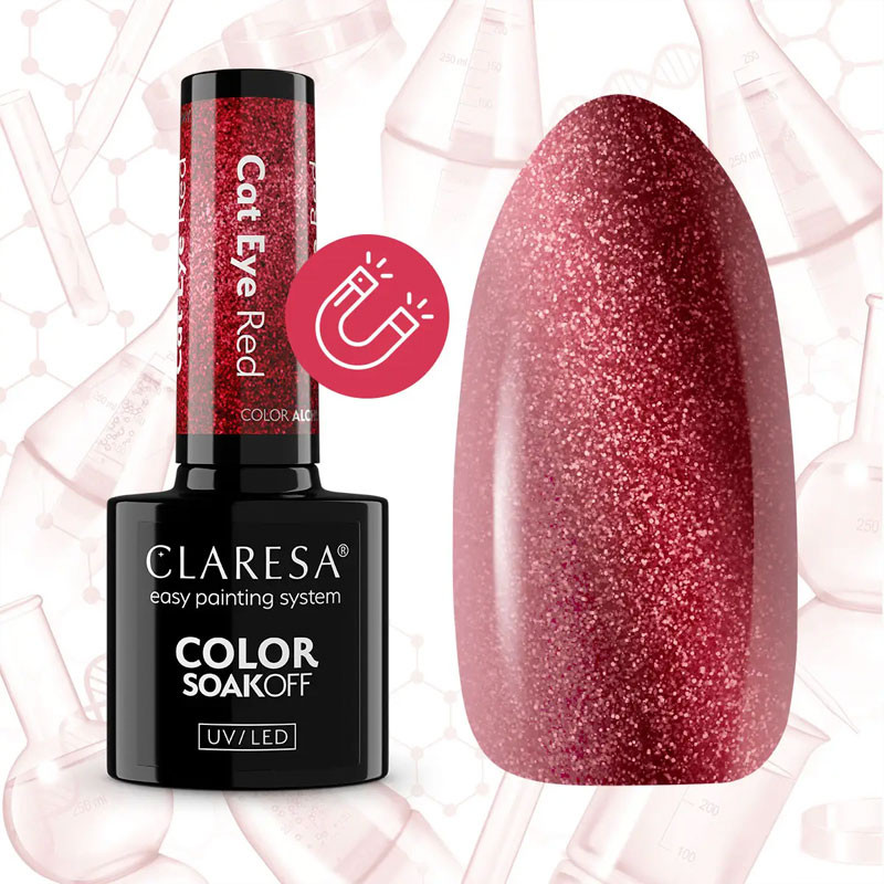 Color Gel polish - Claresa - Cat Eye Red, 5 ml