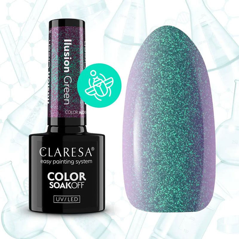 Цветной гель-лак - Claresa - ILUSION GREEN, 5 ml